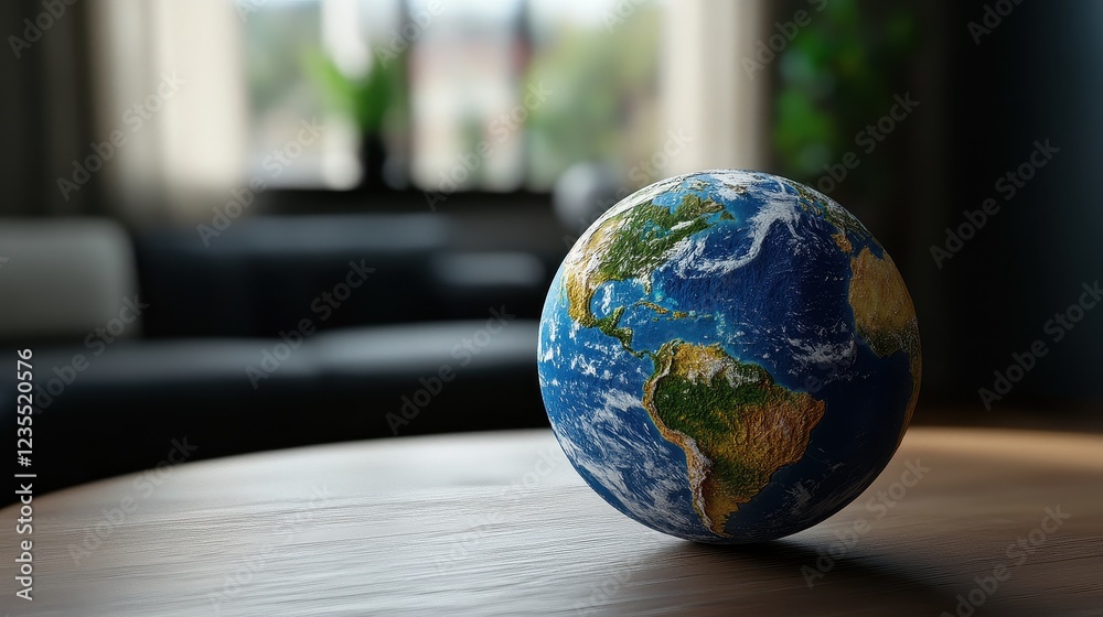 A photorealistic 3D render to view a holographic Earth, displaying live global trade data. A photorealistic 3D render to view a holographic Earth, displaying live global trade data.