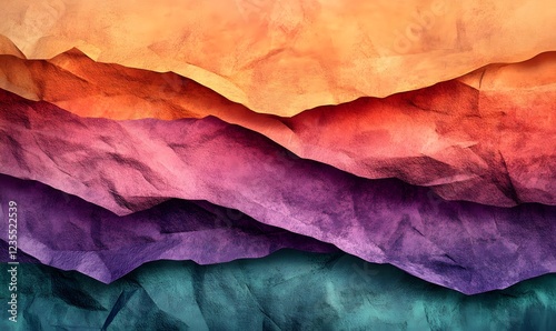 Wallpaper Mural Colorful crumpled paper landscape design; abstract art background, ideal for website banner Torontodigital.ca