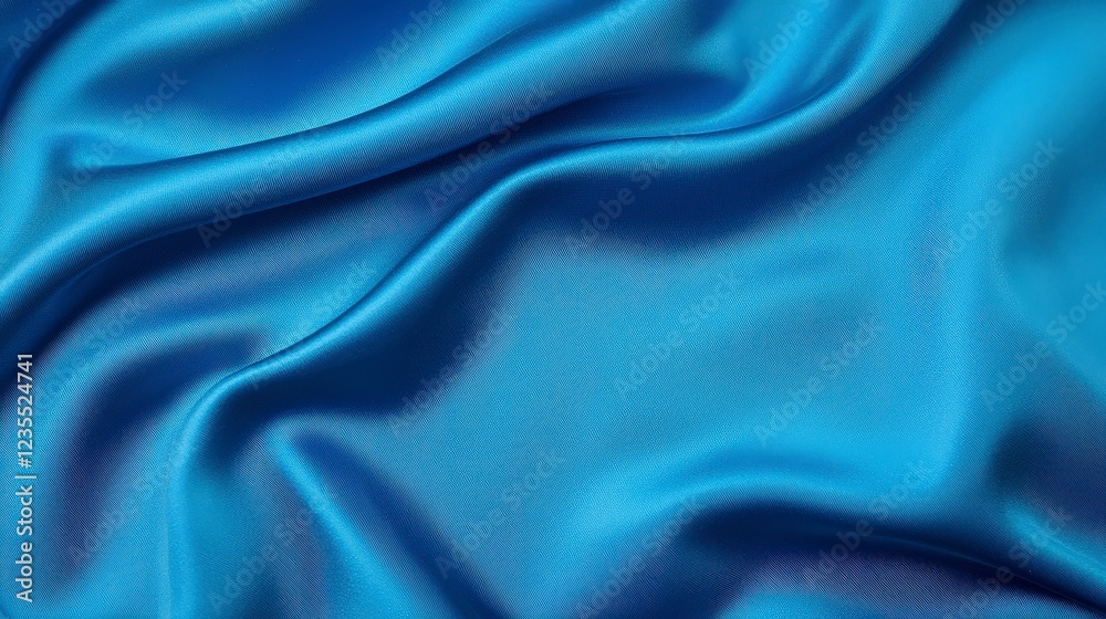 Obraz premium Smooth Blue Satin Fabric Texture for Elegant Backgrounds