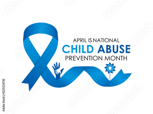 Vector graphic of National Child Abuse Prevention Month is April. An opportunity to inform, defend children, and promote their safety and development. Banner poster, flyer and background design.