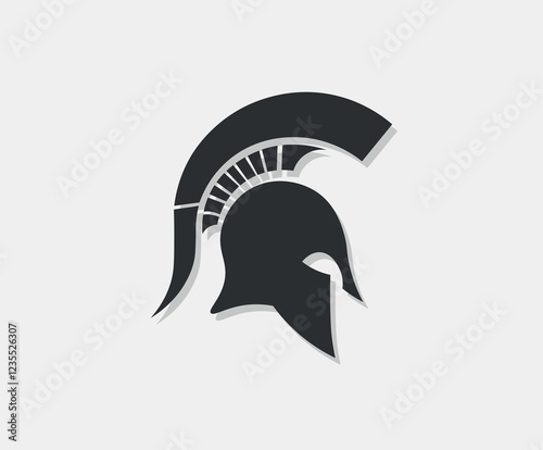 spartan gladiator helmet simple vector 