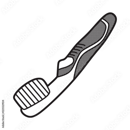 black and white toothbrush vector images with large handles