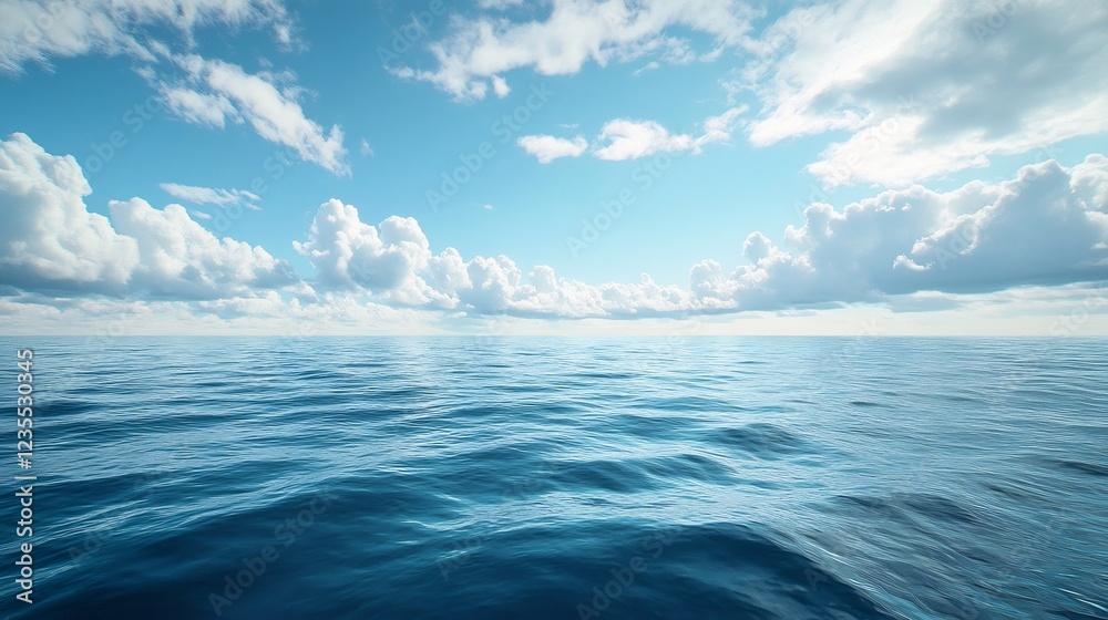 Fototapeta premium Serene ocean scene bright sunlight peaceful blue hues. AI Generated