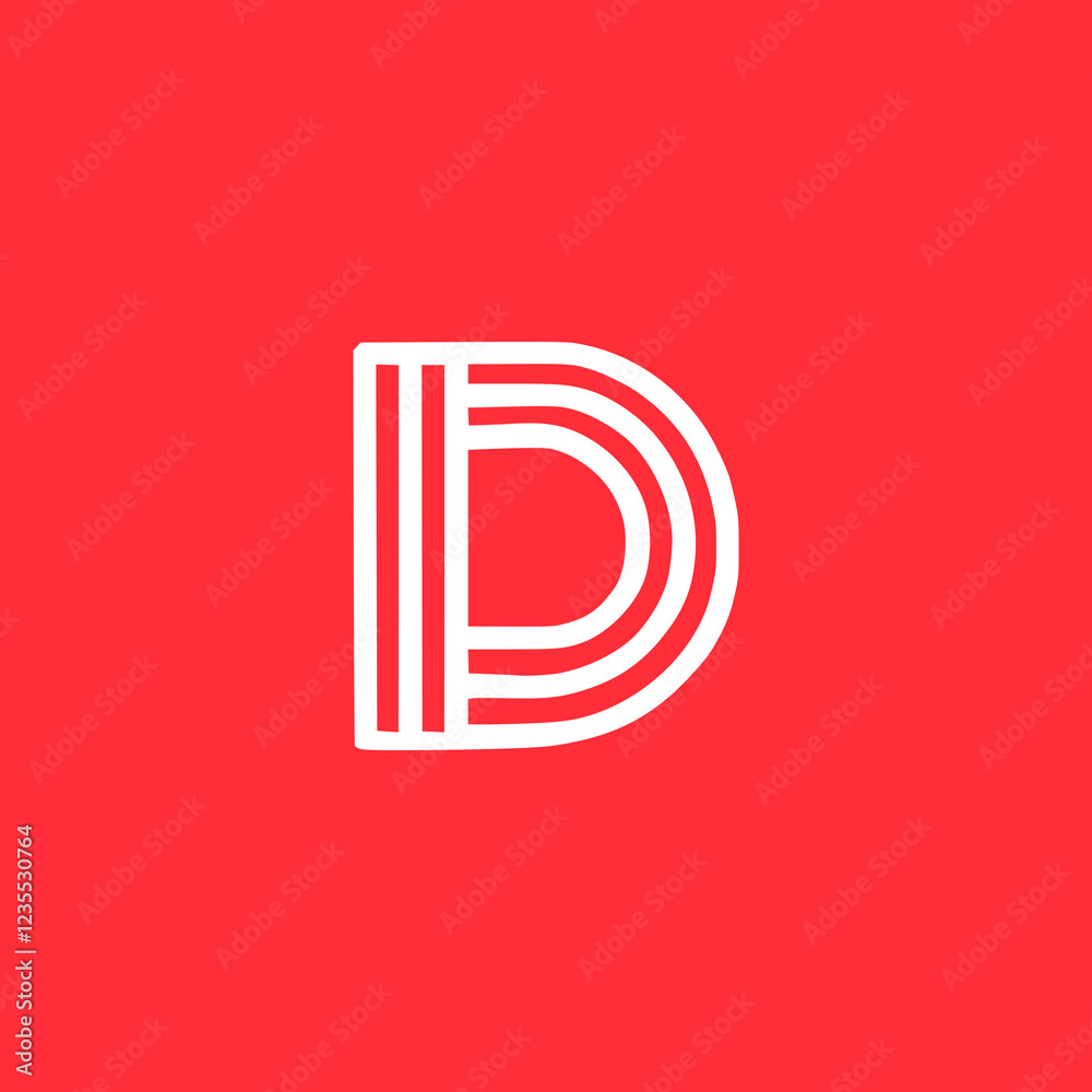 letter D line minimalism logo vector illustration template design letter D line minimalism logo vector illustration template design
