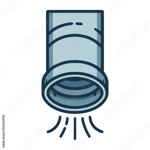 ventilation duct air flow flat color vector illustration template design
