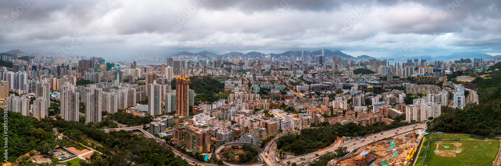 Naklejka premium Cityscape & Lion Rock