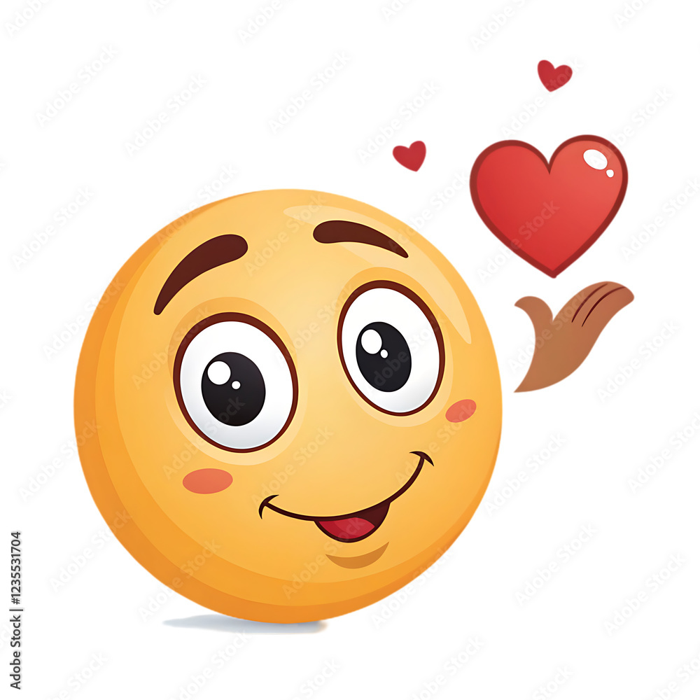 Fototapeta premium A sticker emoji with heart eyes