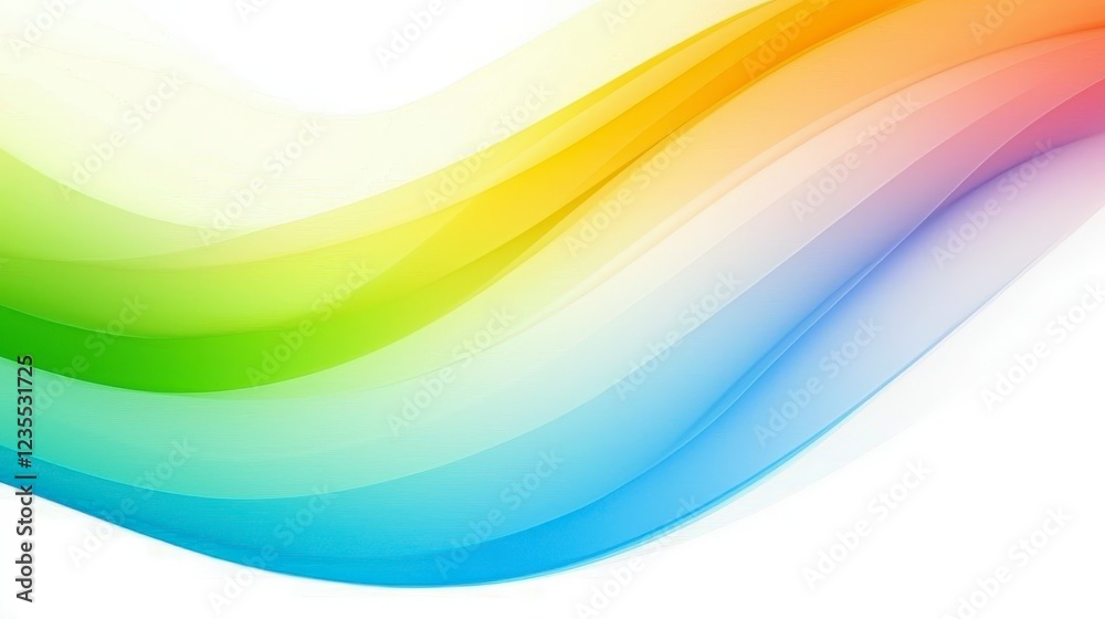 Fototapeta premium Colorful Flowing Waves with Gradient Light Effects on White Background