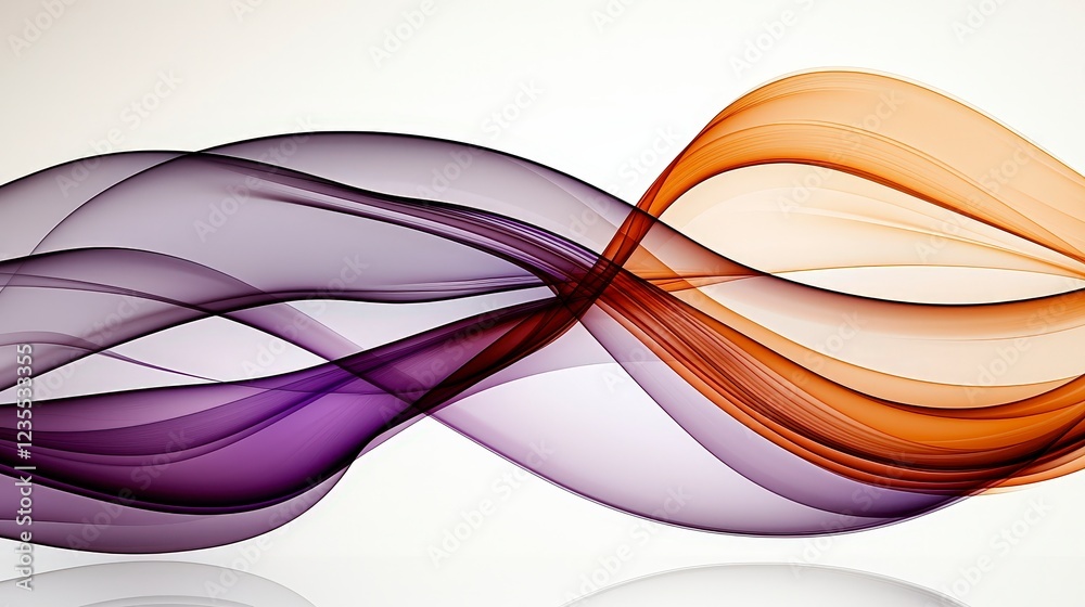 Naklejka premium Colorful Abstract Waves in Purple, Orange, and White Background