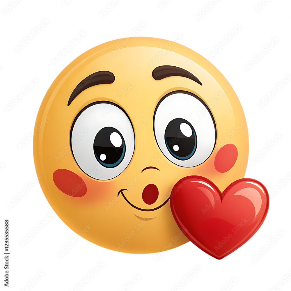 Obraz premium A sticker emoji with heart eyes