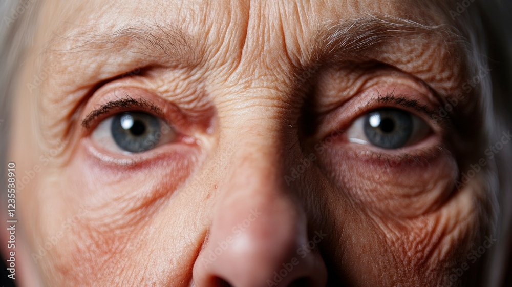Close-up of the Eyes of a Wrinkled Elderly Woman Close-up of the Eyes of a Wrinkled Elderly Woman