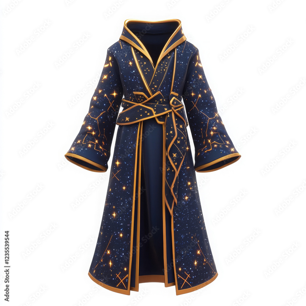 magical wizard robe with starry design and golden accents magical wizard robe with starry design and golden accents