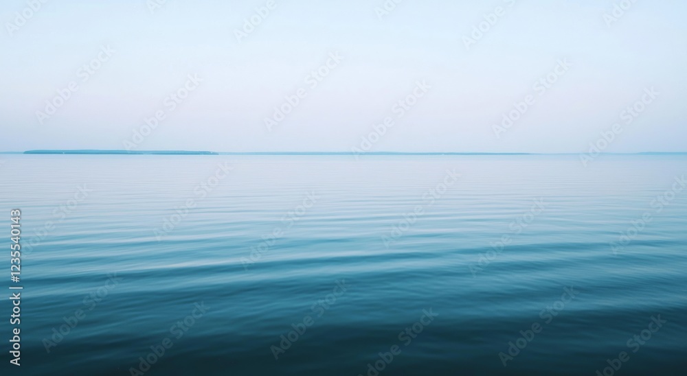 Serene Lake with a Flat Horizon Symbolizing Peace - View 4 Serene Lake with a Flat Horizon Symbolizing Peace - View 4