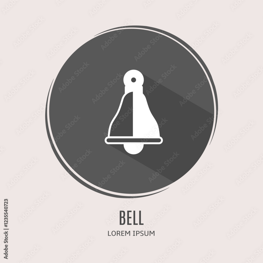 Symbol bell logo. Illustration of bell in flat. Stock vector. Symbol bell logo. Illustration of bell in flat. Stock vector.