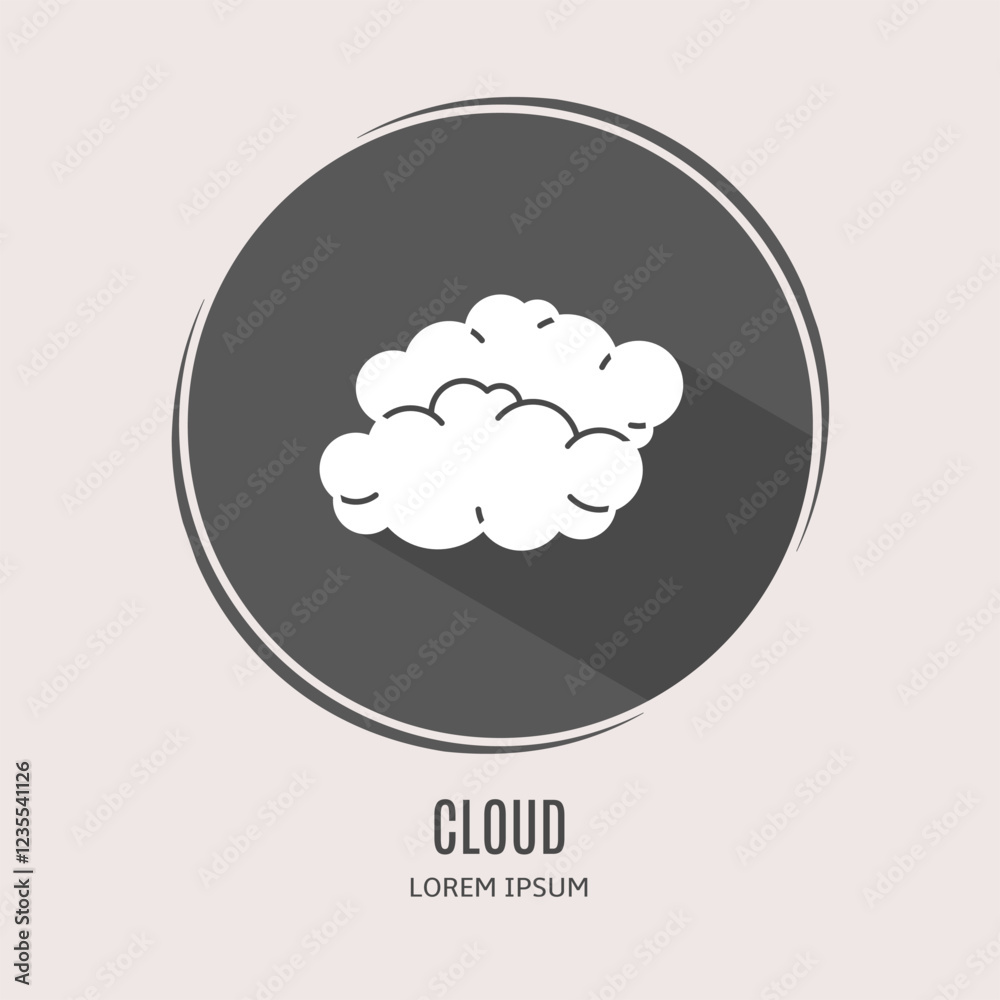 Symbol cloud logo. Illustration of cloud in flat. Stock vector. Symbol cloud logo. Illustration of cloud in flat. Stock vector.