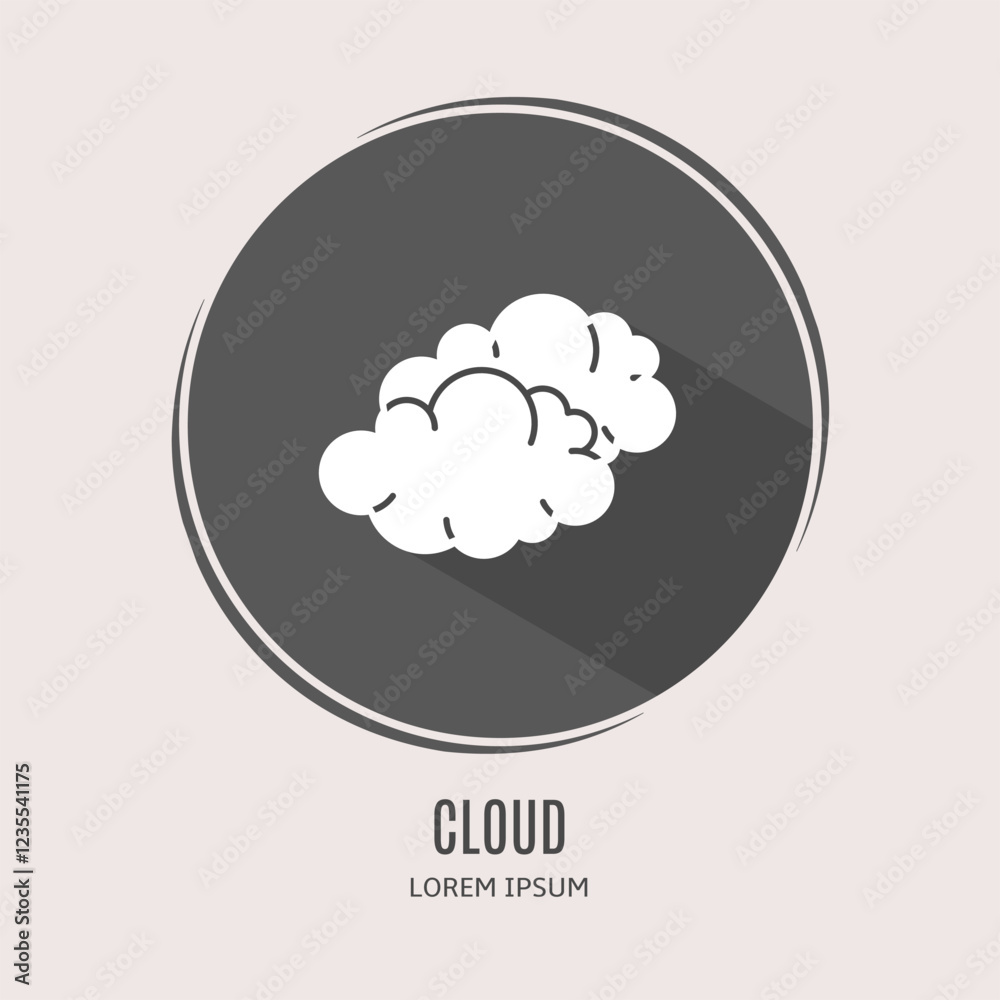 Symbol cloud logo. Illustration of cloud in flat. Stock vector. Symbol cloud logo. Illustration of cloud in flat. Stock vector.
