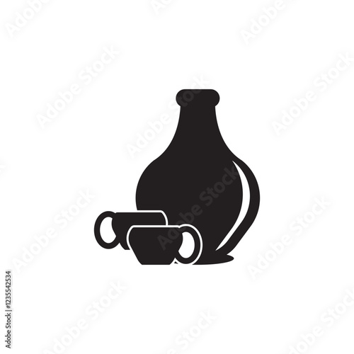 Jug icon. Set of jugs silhouettes isolated on white background. Water jug icon. Vector illustration