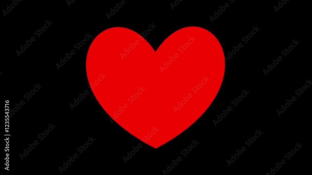 San Valentine´s Day beating red heart, black background