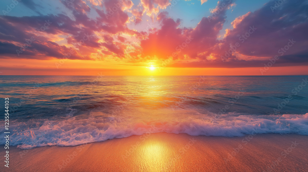Fototapeta premium Magnificent sunset view and sunset glow