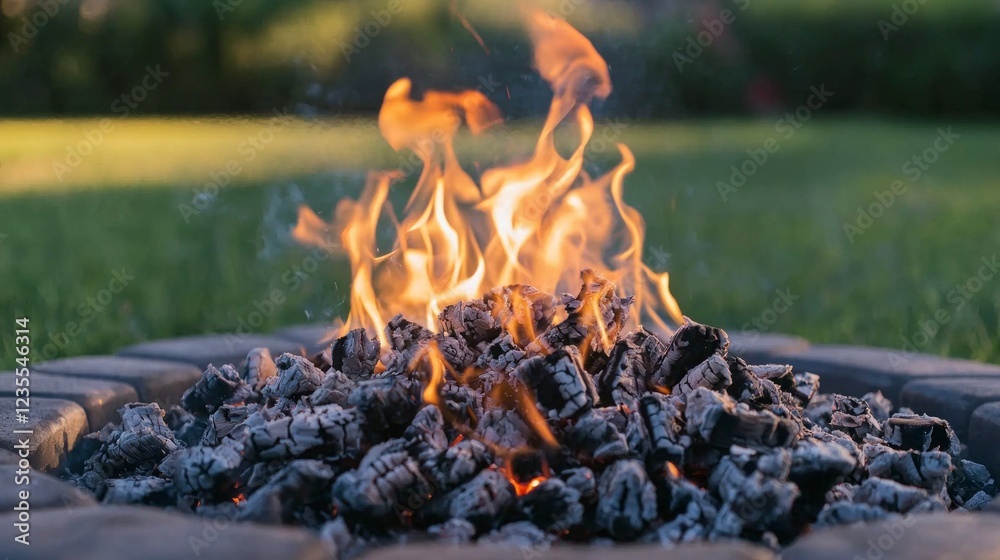 Cozy Backyard Fire Pit  Embers  Flames  and Relaxation
