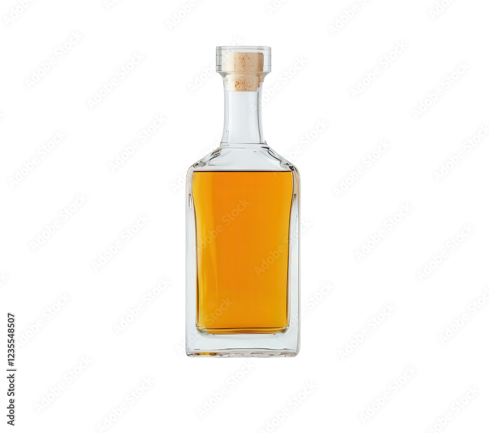 Glass bottle with amber liquid on transparency background Glass bottle with amber liquid on transparency background
