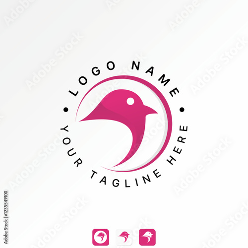 Logo design graphic concept creative premium vector stock image graphic unique side head bird livestock fly farm fauna wildlife feather nature animal