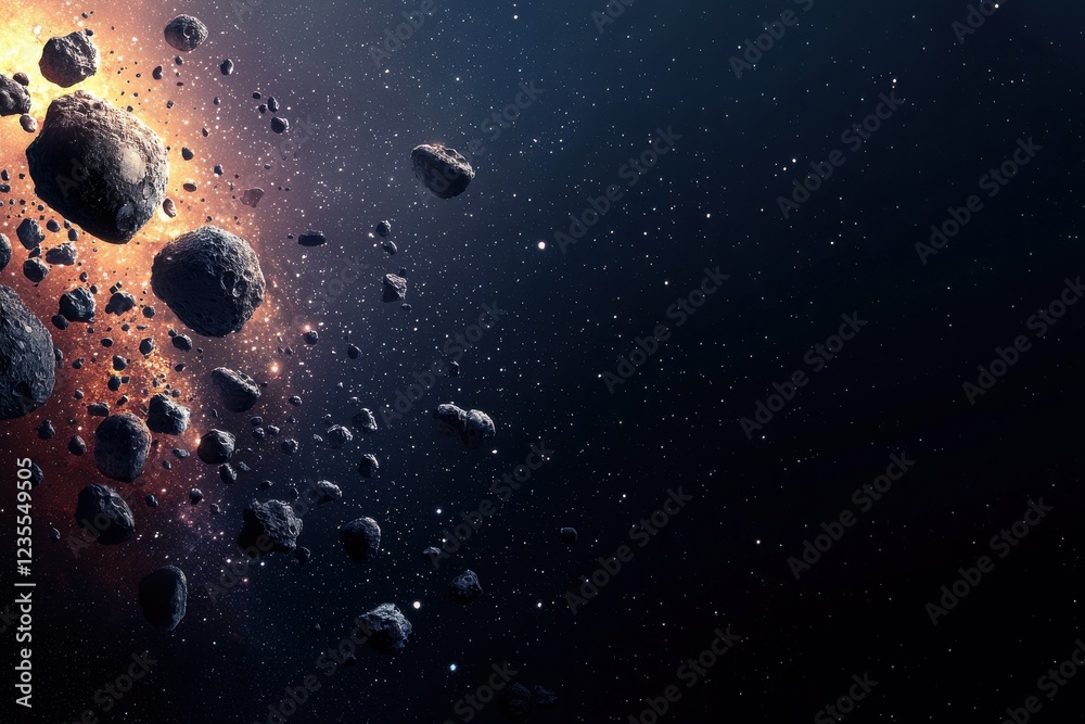 Fototapeta premium A surreal galaxy orbiting in space digital art cosmic viewpoint