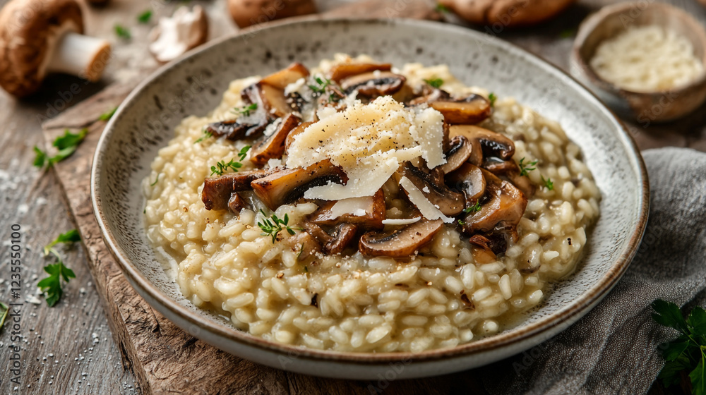 Delicious Creamy Mushroom Risotto Recipe Food Italian Dish Eat Cook Meal Rice Plate Pasta Tasty Delicious Creamy Mushroom Risotto Recipe Food Italian Dish Eat Cook Meal Rice Plate Pasta Tasty