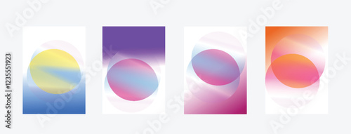 Blurred backgrounds set with modern abstract blurred color gradient patterns. Idea templates collection for posters, covers, brochures, flyers and cards. Vector Illustrator EPS.