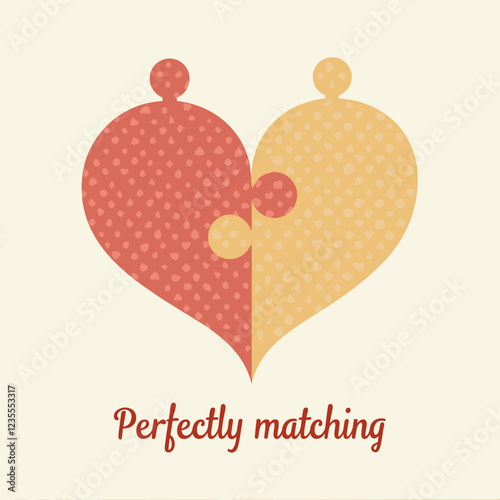 Perfectly Matching Puzzle Piece Love: Two Hearts Unite in Harmony, a Symbol of Inseparable Friendship and Deep Connection