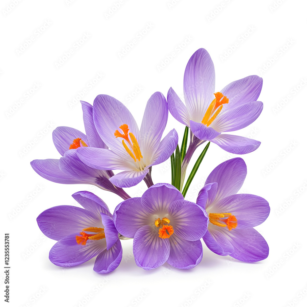 crocus flowers isolated on white background. crocus flowers isolated on white background.