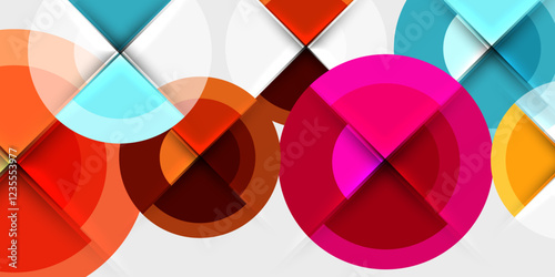 Target circle geometric abstract shapes. Vector Illustration For Wallpaper, Banner, Background, Card, Book Illustration, landing page