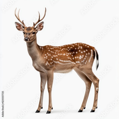 Wallpaper Mural Young Fawn with Spots Standing Gracefully on White Background Torontodigital.ca