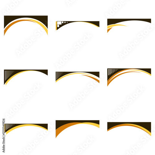 premium footer header frame element vector 