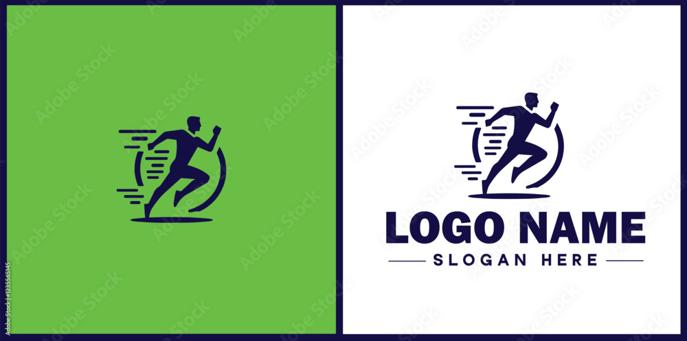 Running Club icon Jogging group Athletics club Running association flat logo sign symbol editable vector Running Club icon Jogging group Athletics club Running association flat logo sign symbol editable vector