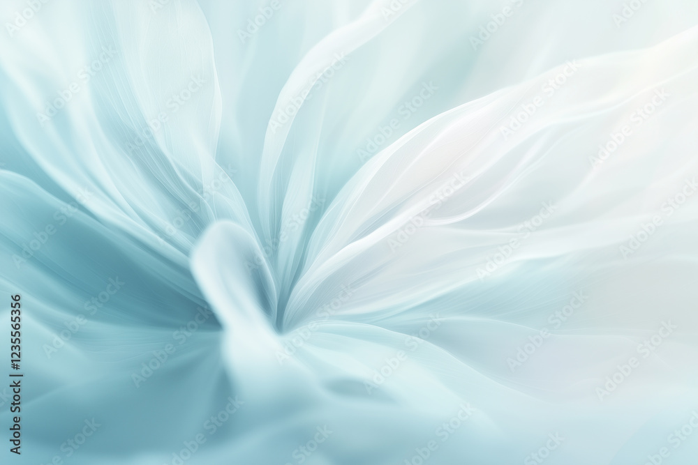 Obraz premium A soft, blurred image of a cloudy sky in pale blue and white tones. The calming and serene background is ideal for nature-inspired or wellness designs 