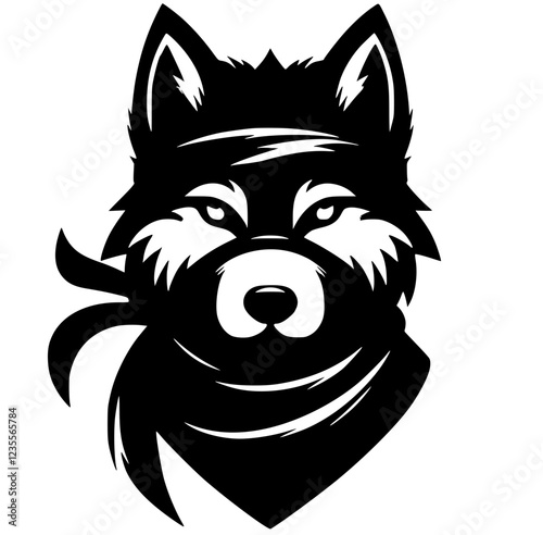 Wolf ninja silhouette