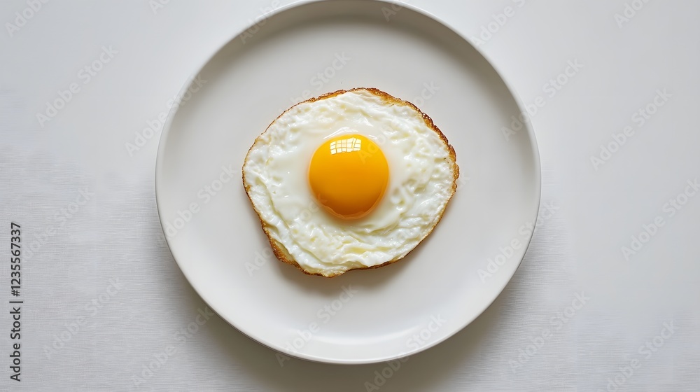 Minimalist Scrambled Egg Composition on Pristine White Plate with Modern Food Photography Minimalist Scrambled Egg Composition on Pristine White Plate with Modern Food Photography