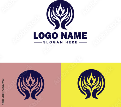 Spiritual Healing icon Energy healing Holistic healing Alternative therapy flat logo sign symbol editable vector