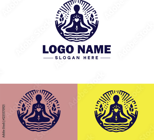 Spiritual Healing icon Energy healing Holistic healing Alternative therapy flat logo sign symbol editable vector