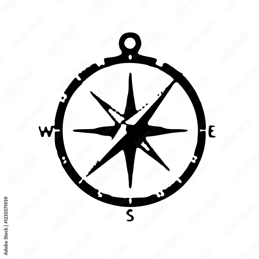 Antique Compass Navigation Symbol Icon Illustration Antique Compass Navigation Symbol Icon Illustration
