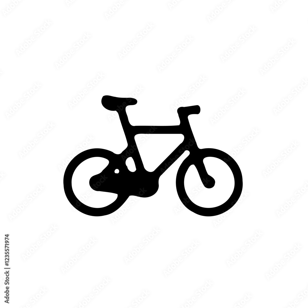 Fototapeta premium Black Bicycle Simple Graphic Transportation Icon
