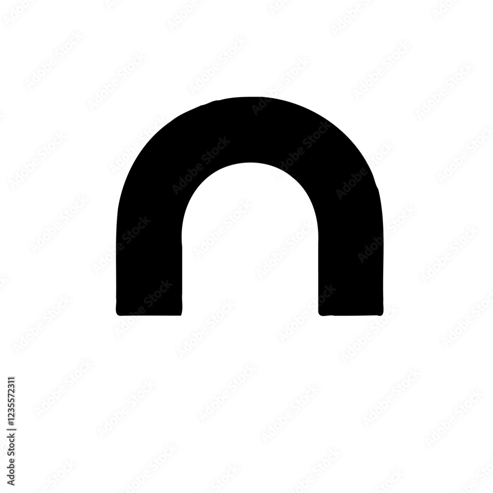 Simple Black Arch Design on White Background Graphic Simple Black Arch Design on White Background Graphic