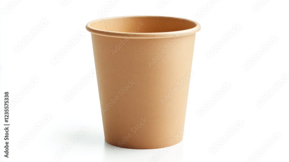Disposable paper cup on white background; food service Disposable paper cup on white background; food service