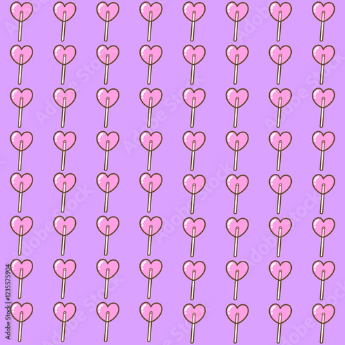 棒付き飴模様の背景シームレスパターン紫/Candy pattern background with a stick purple