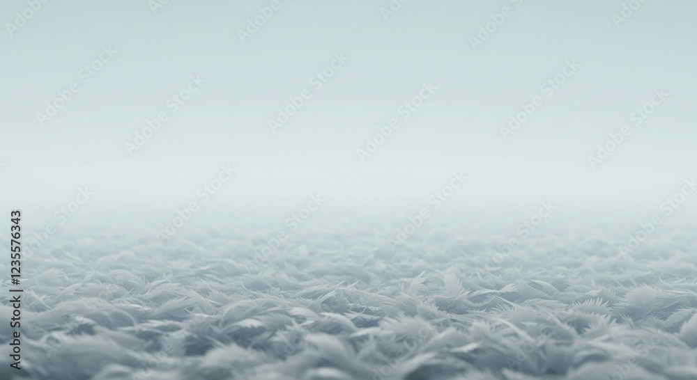 Obraz premium Serene Landscape of Soft White Feathers in Misty Light Abstract Nature Background