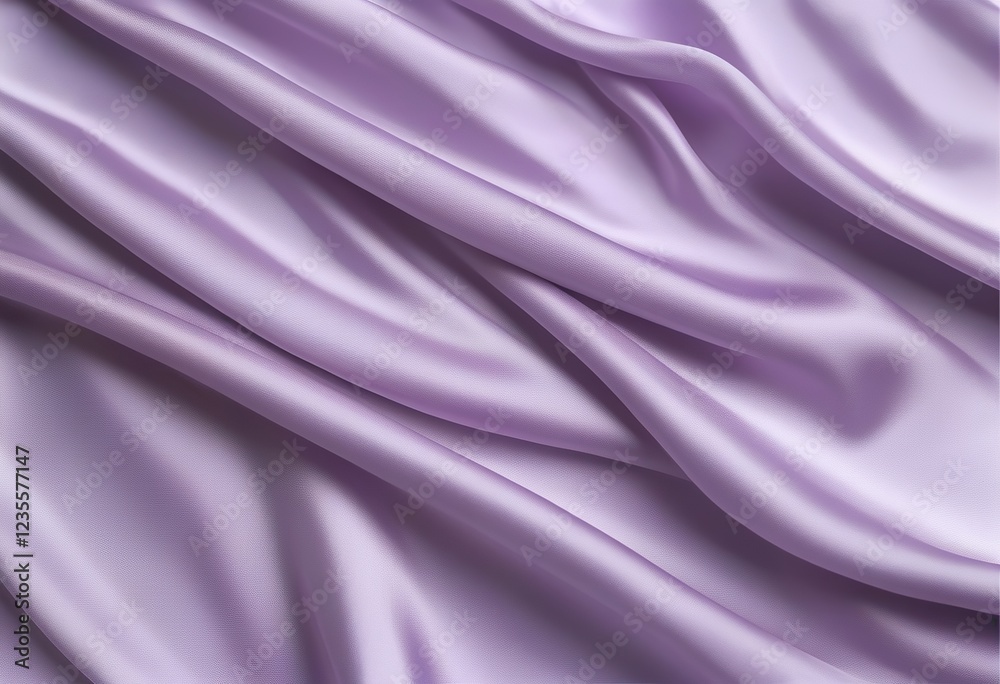 Obraz premium Elegant Lavender Silk Fabric Drapery, Soft Texture, Smooth Waves