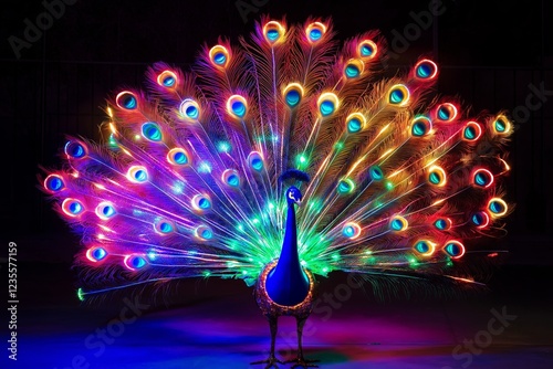 Vibrant Rainbow Peacock Feathers