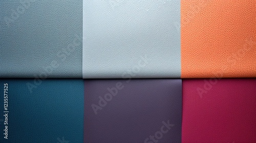 Multi Color Palettes Textured Leather Fabric Pattern Textile Business Fashion Design Template for Presentation Slides 16:9