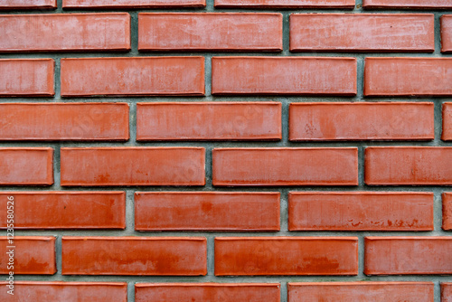 Background of clinker brickwork, red brickwork photo